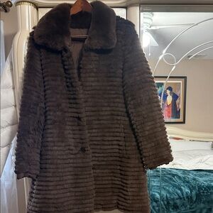 Elegant Brown reversible Real Fur Rex Coat